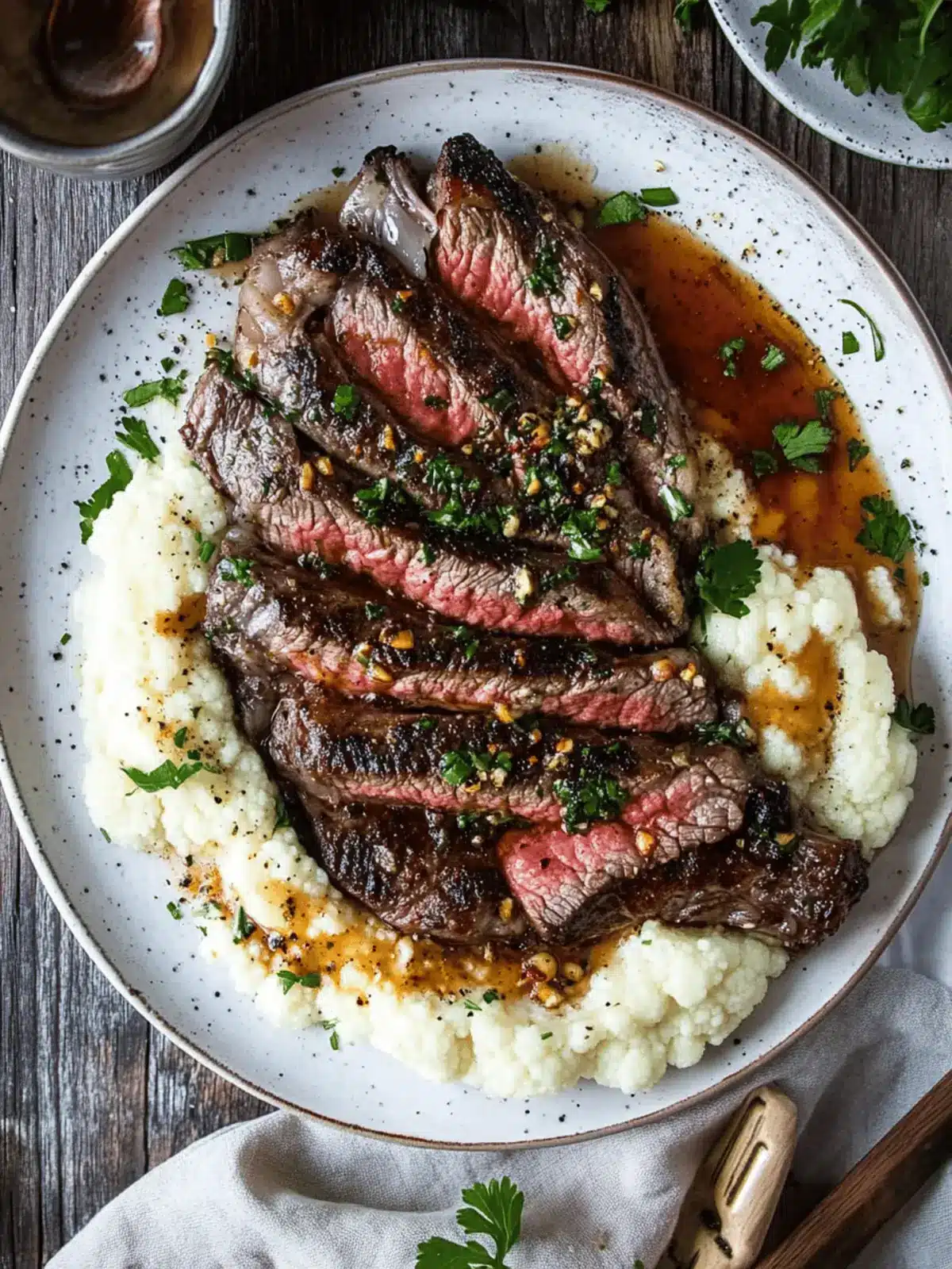 Savory Brown Butter Steak with Roasted Garlic Cauliflower Bliss